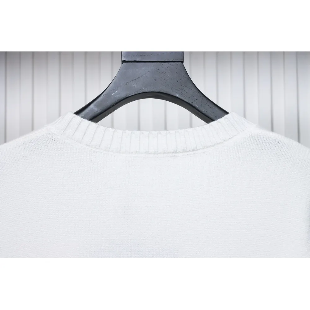 Prada Sweater With Floral Logo On Chest White