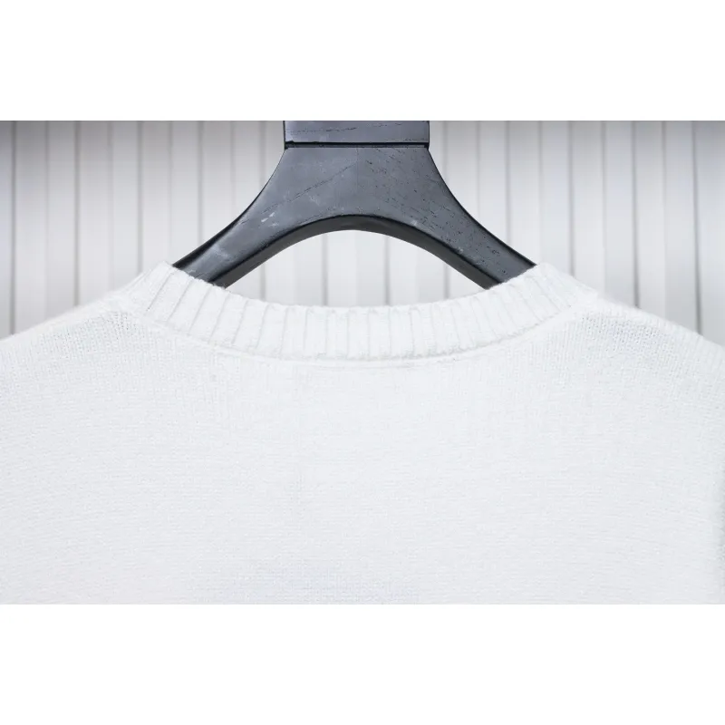 Prada Sweater With Floral Logo On Chest White