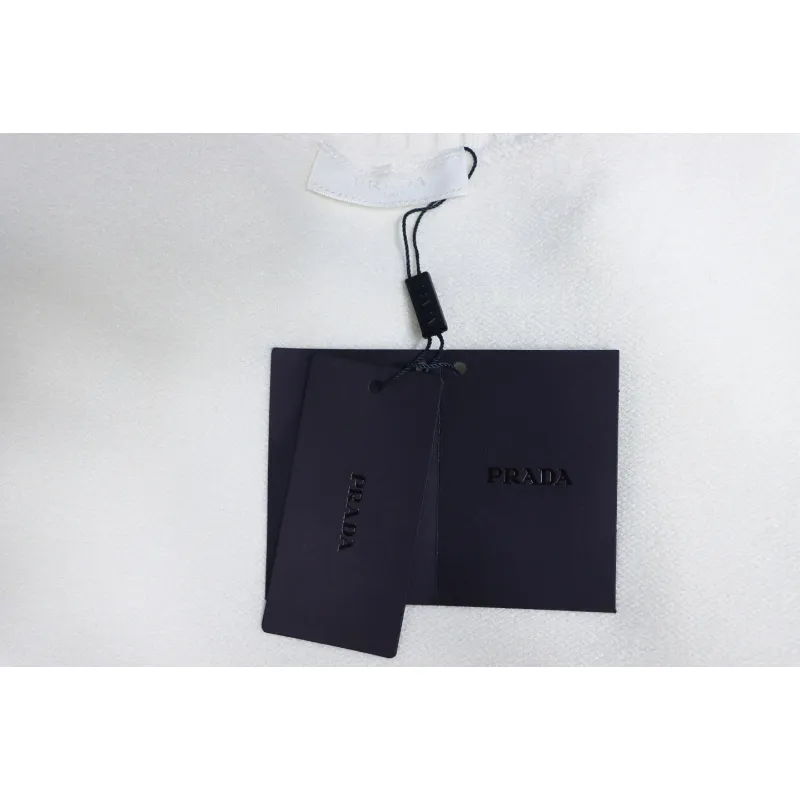 Prada Sweater With Floral Logo On Chest White