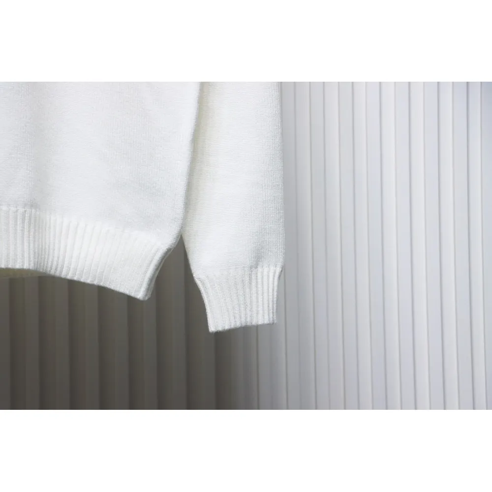 Prada Sweater With Floral Logo On Chest White