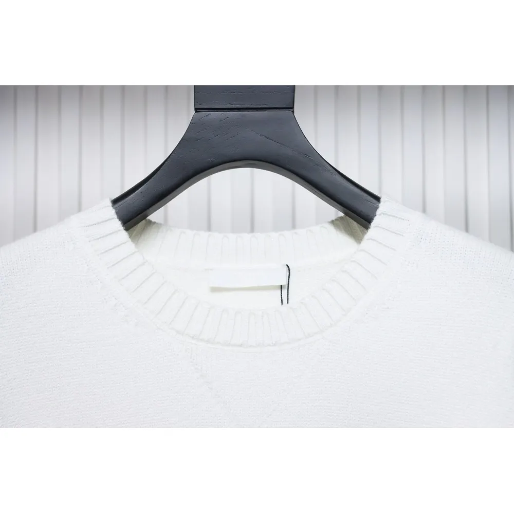 Prada Sweater With Floral Logo On Chest White