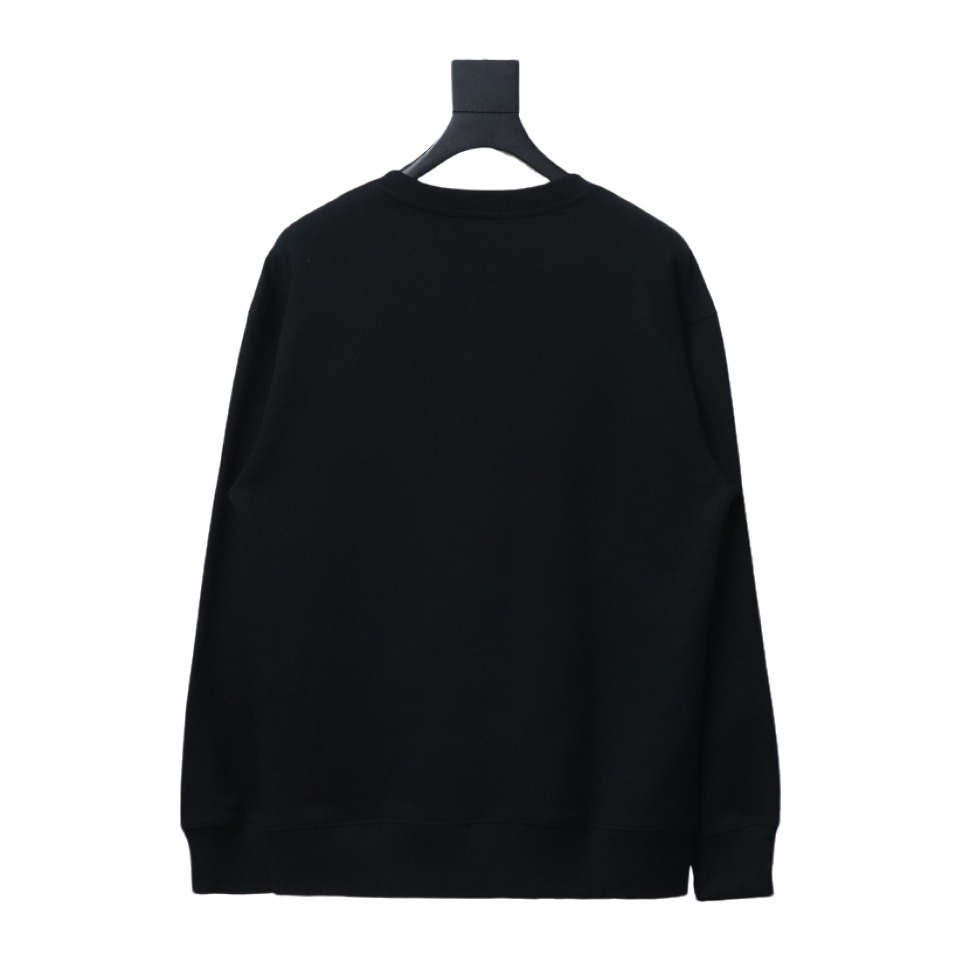 Prada Triangle Collar Lettering Round Neck Hoodie Black