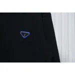 Prada Triangle Collar Lettering Round Neck Hoodie Black