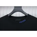 Prada Triangle Collar Lettering Round Neck Hoodie Black