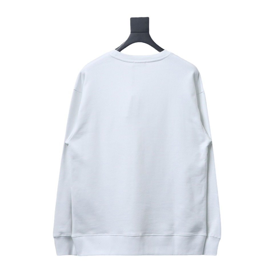 Prada Triangle Collar Lettering Round Neck Hoodie White