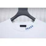 Prada Triangle Collar Lettering Round Neck Hoodie White