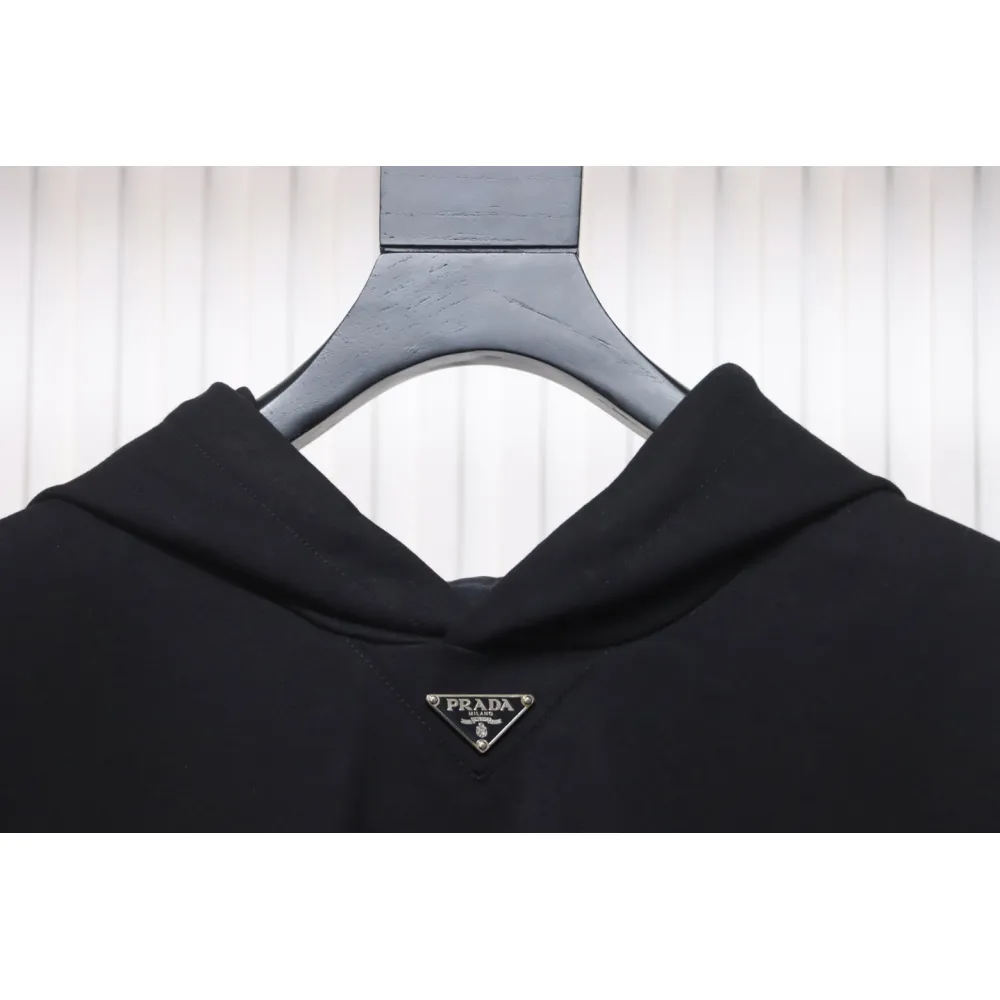 Prada Triangle Collar Nylon Pocket Hoodie