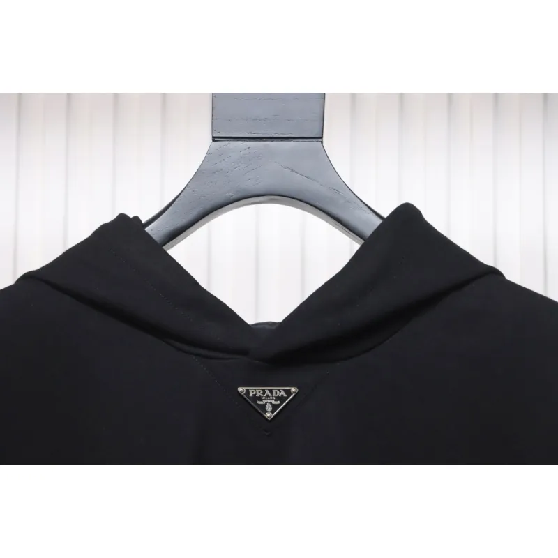 Prada Triangle Collar Nylon Pocket Hoodie