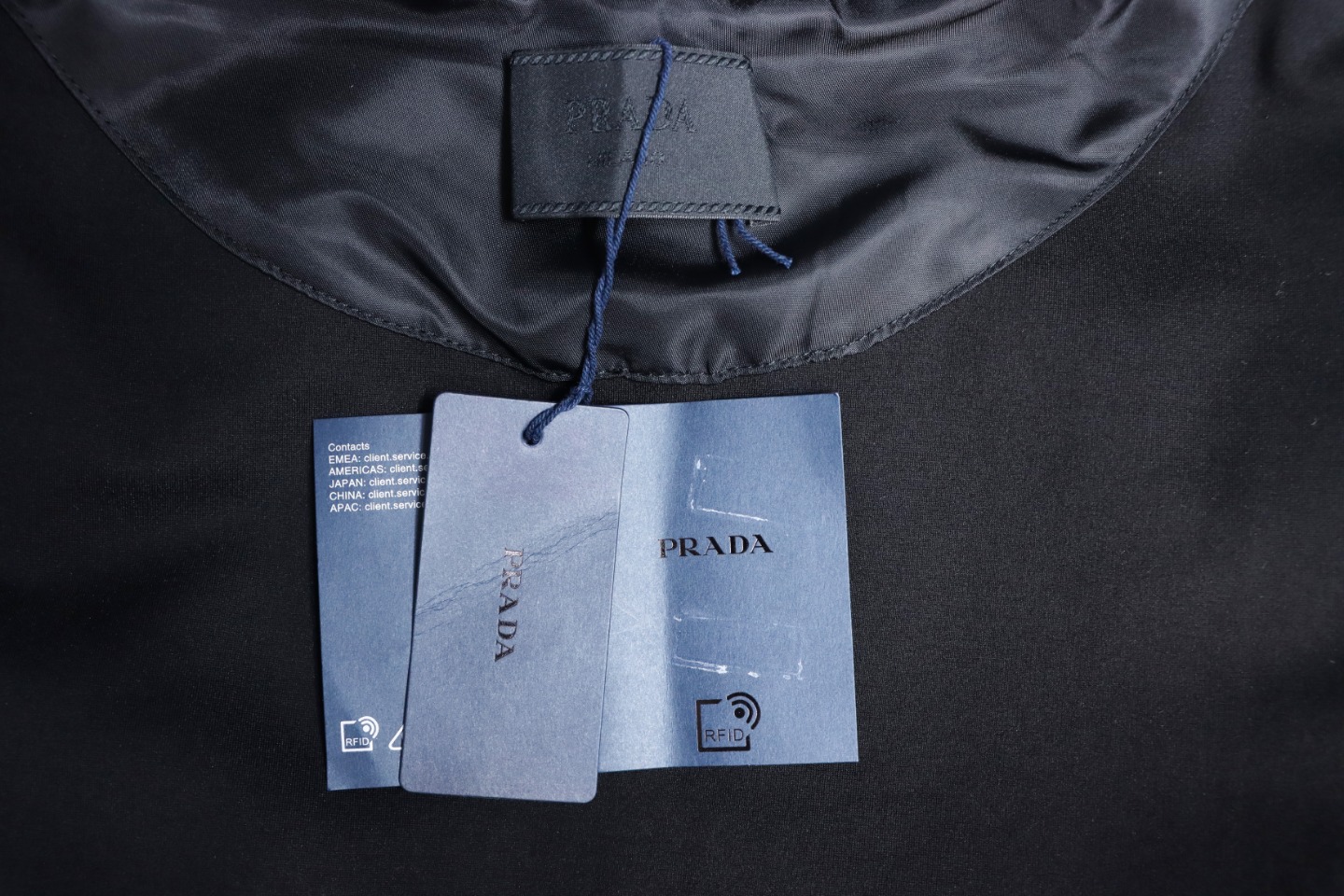 Prada Triangle Collar Nylon Pocket Hoodie