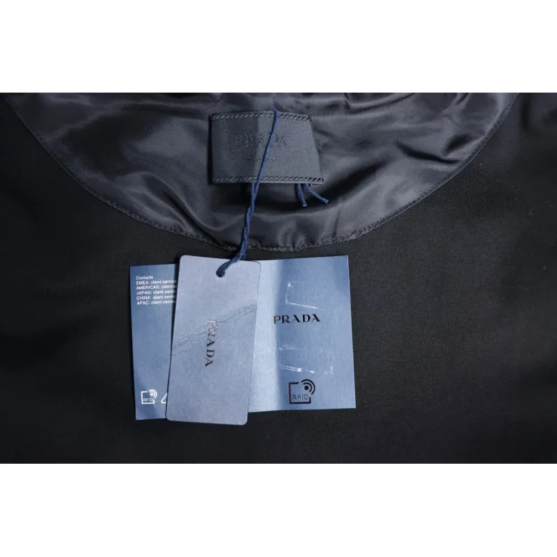 Prada Triangle Collar Nylon Pocket Hoodie