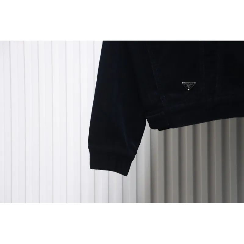 Prada Triangle Hem Corduroy Jacket