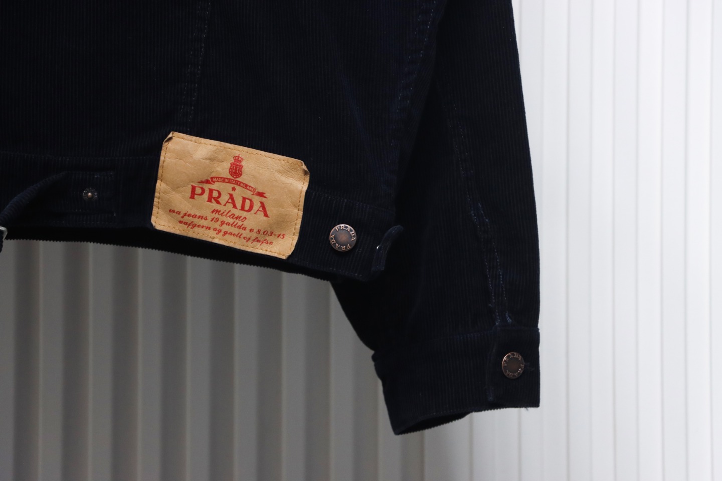 Prada Triangle Hem Corduroy Jacket