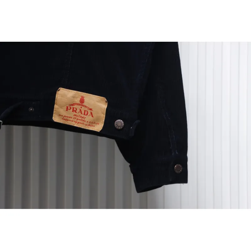 Prada Triangle Hem Corduroy Jacket