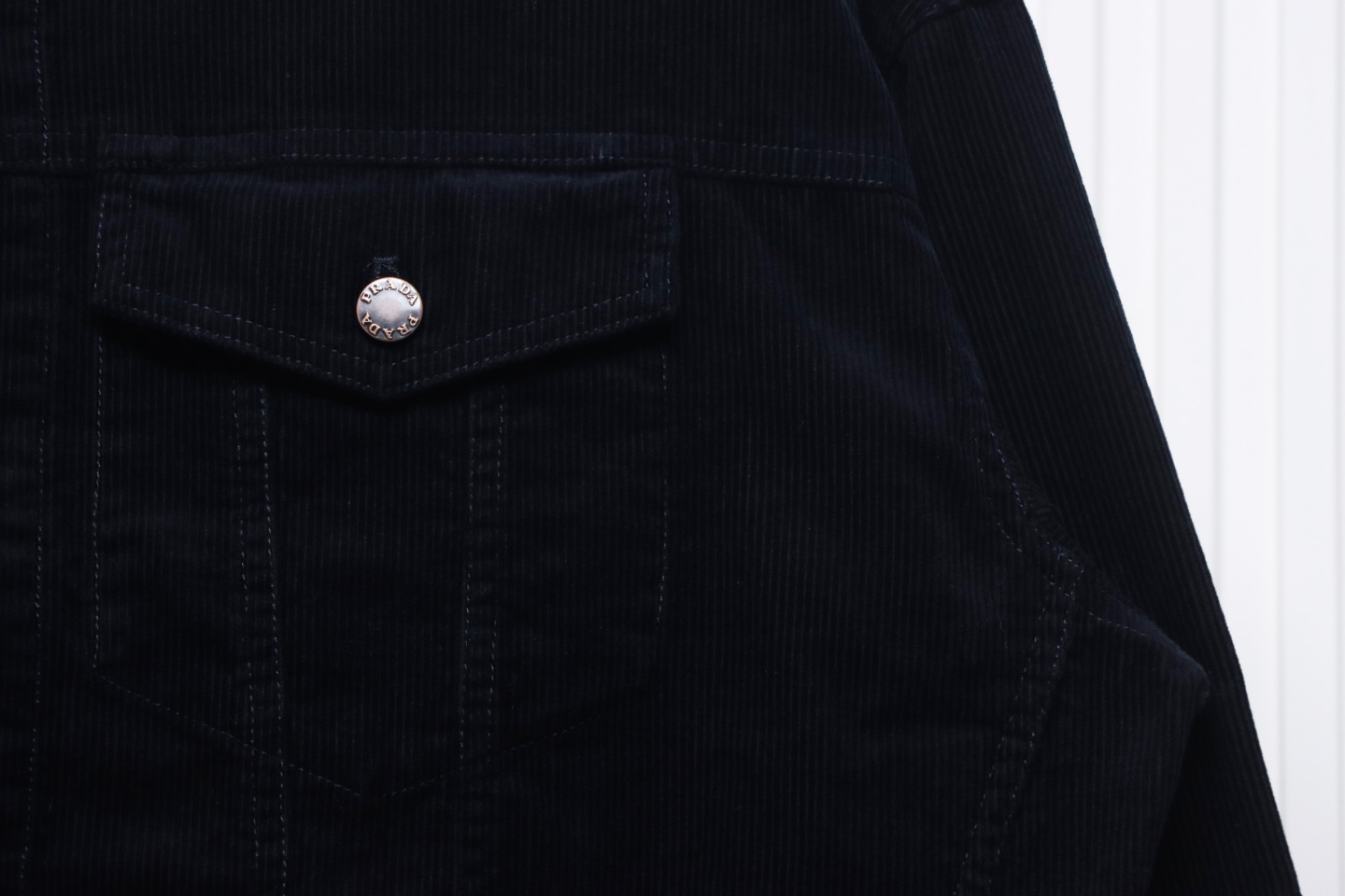 Prada Triangle Hem Corduroy Jacket