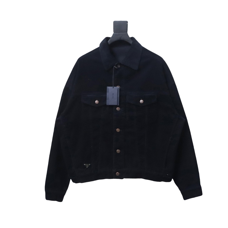 Prada Triangle Hem Corduroy Jacket