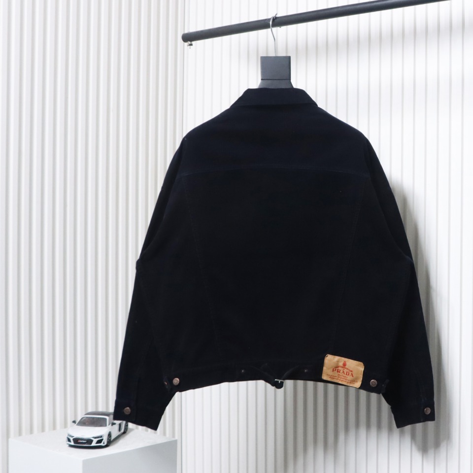 Prada Triangle Hem Corduroy Jacket