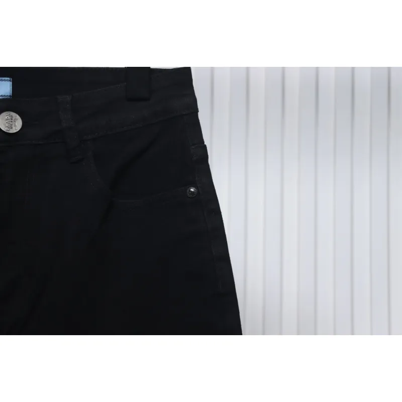 Prada Triangle Logo Denim Trousers