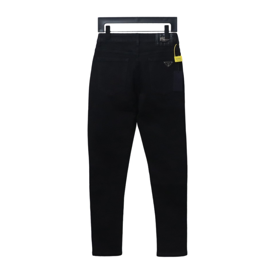 Prada Triangle Logo Denim Trousers