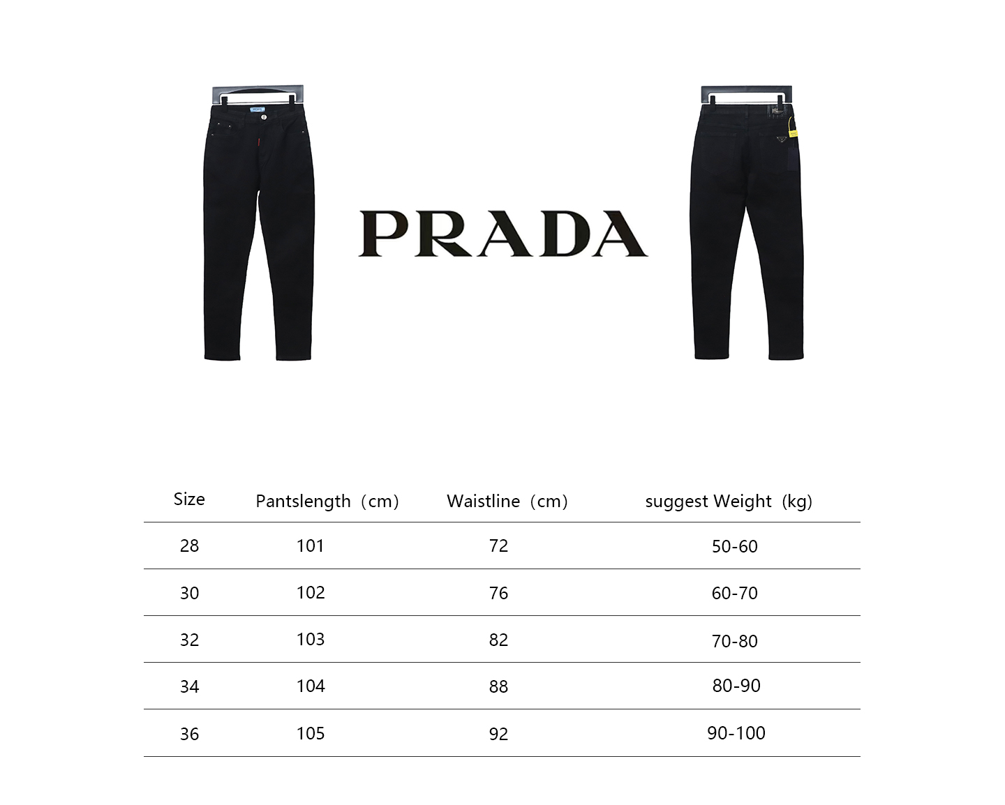 Prada Triangle Logo Denim Trousers