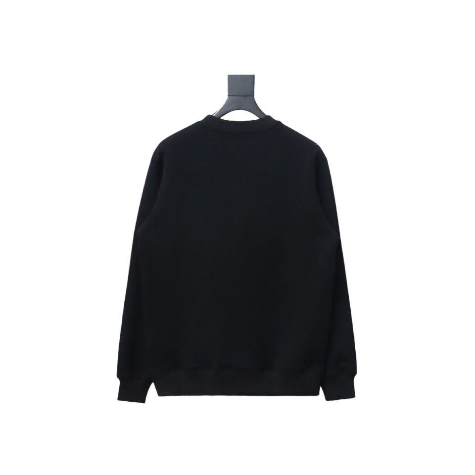 Prada Triangle Logo Pocket Crew Neck Hoodie Black