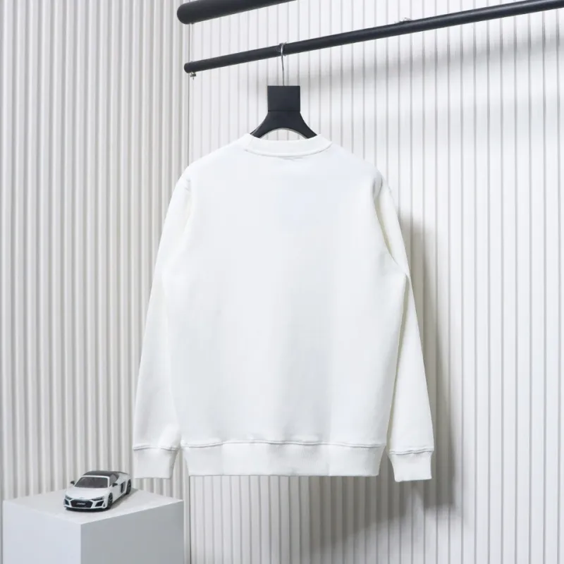 Prada Triangle Logo Pocket Crew Neck Hoodie White