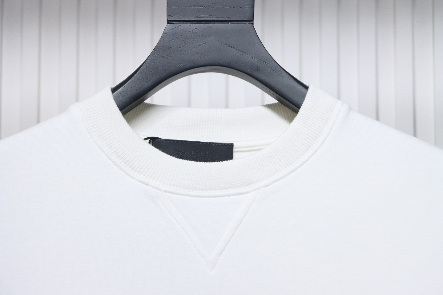 Prada Triangle Logo Pocket Crew Neck Hoodie White