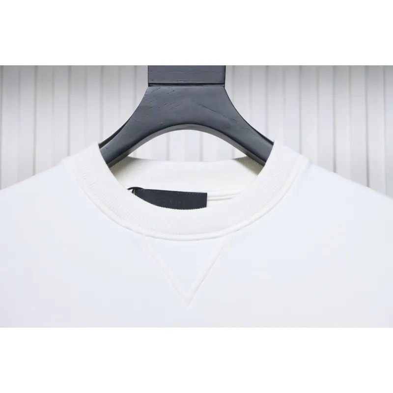 Prada Triangle Logo Pocket Crew Neck Hoodie White