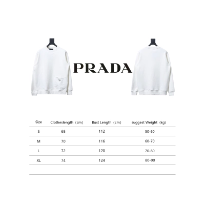 Prada Triangle Logo Pocket Crew Neck Hoodie White 02