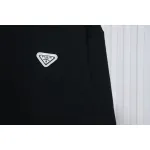 Prada Triangle Logo Single Sleeve Round Neck Hoodie Black