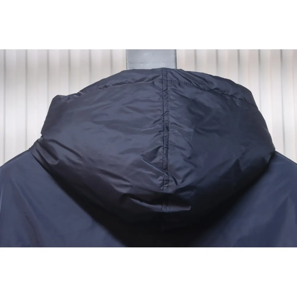 Prada Triangle Logo Solid Color Hooded Down Jacket