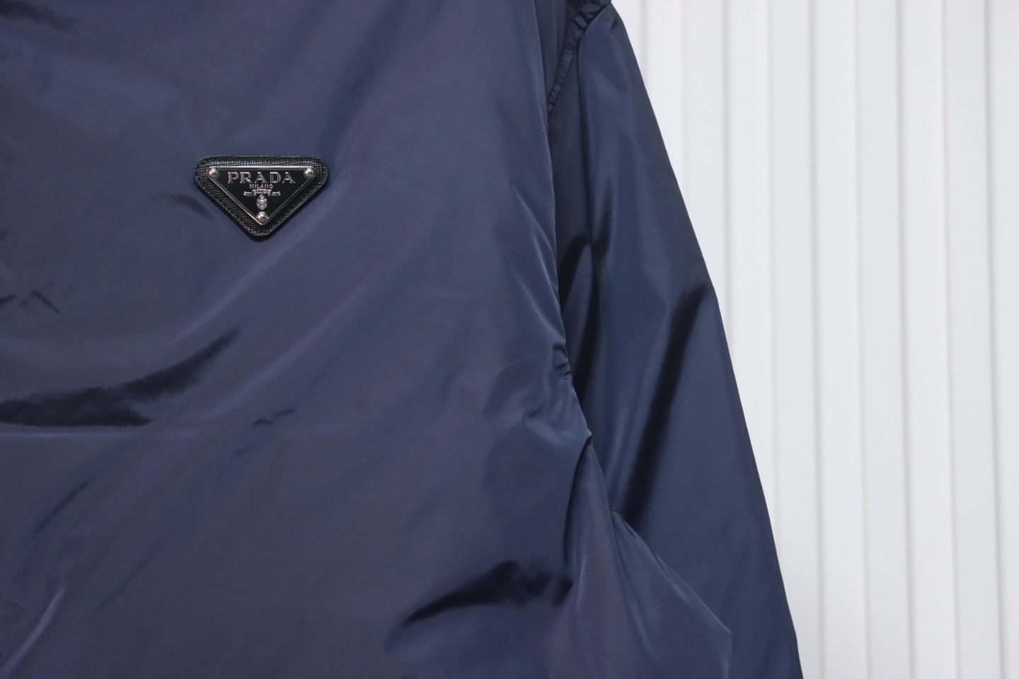 Prada Triangle Logo Solid Color Hooded Down Jacket