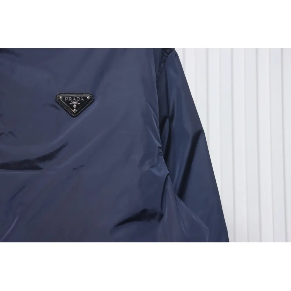 Prada Triangle Logo Solid Color Hooded Down Jacket