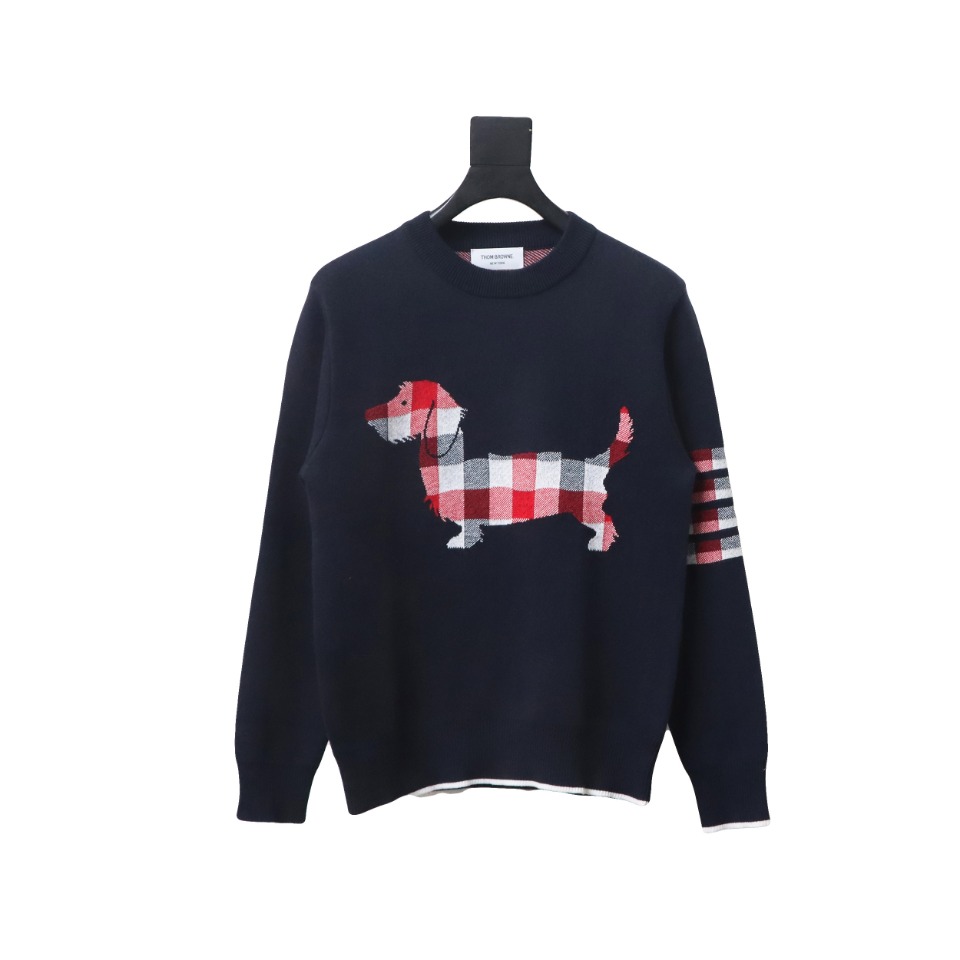 Thom Browne 20FW Tokyo Limited Edition Puppy Crew Neck Sweater Black
