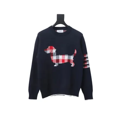 Thom Browne 20FW Tokyo Limited Edition Puppy Crew Neck Sweater Black 01