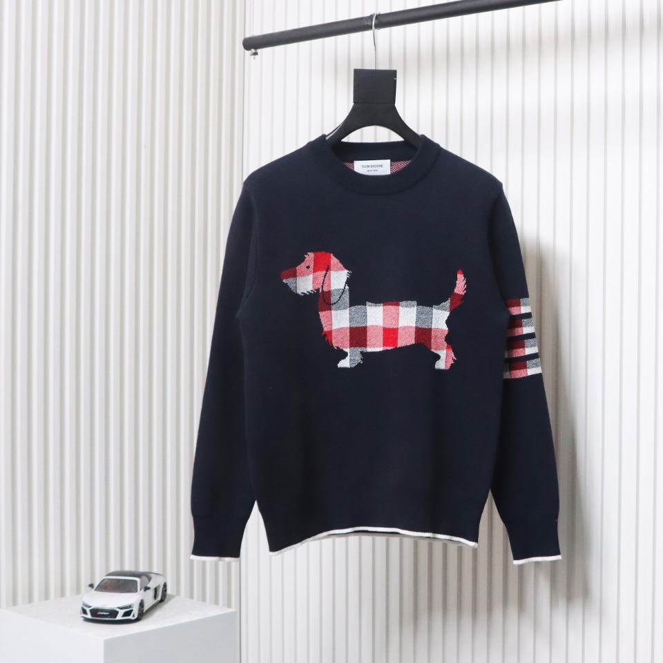Thom Browne 20FW Tokyo Limited Edition Puppy Crew Neck Sweater Black