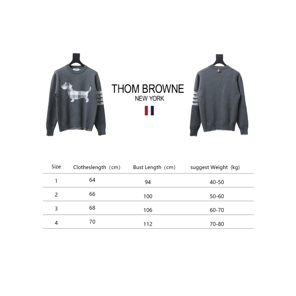 Thom Browne 20FW Tokyo Limited Edition Puppy Crew Neck Sweater Dark Grey