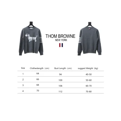 Thom Browne 20FW Tokyo Limited Edition Puppy Crew Neck Sweater Dark Grey 02