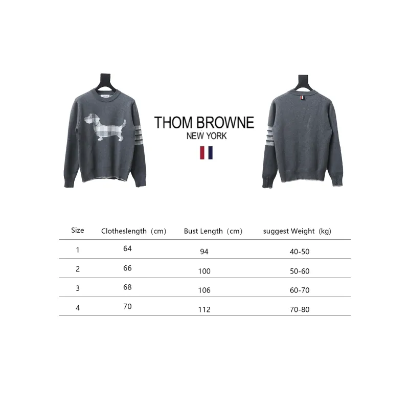 Thom Browne 20FW Tokyo Limited Edition Puppy Crew Neck Sweater Dark Grey