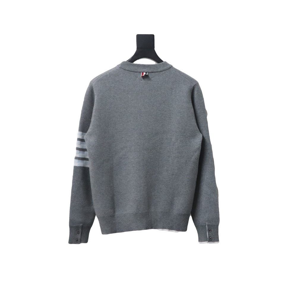 Thom Browne 20FW Tokyo Limited Edition Puppy Crew Neck Sweater Light Grey