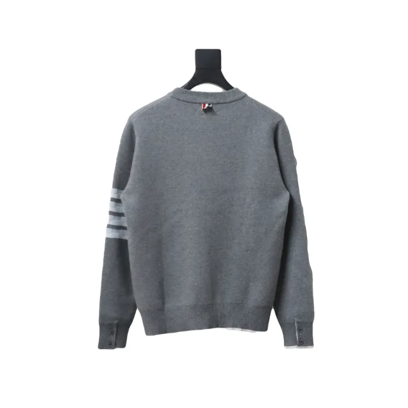 Thom Browne 20FW Tokyo Limited Edition Puppy Crew Neck Sweater Light Grey