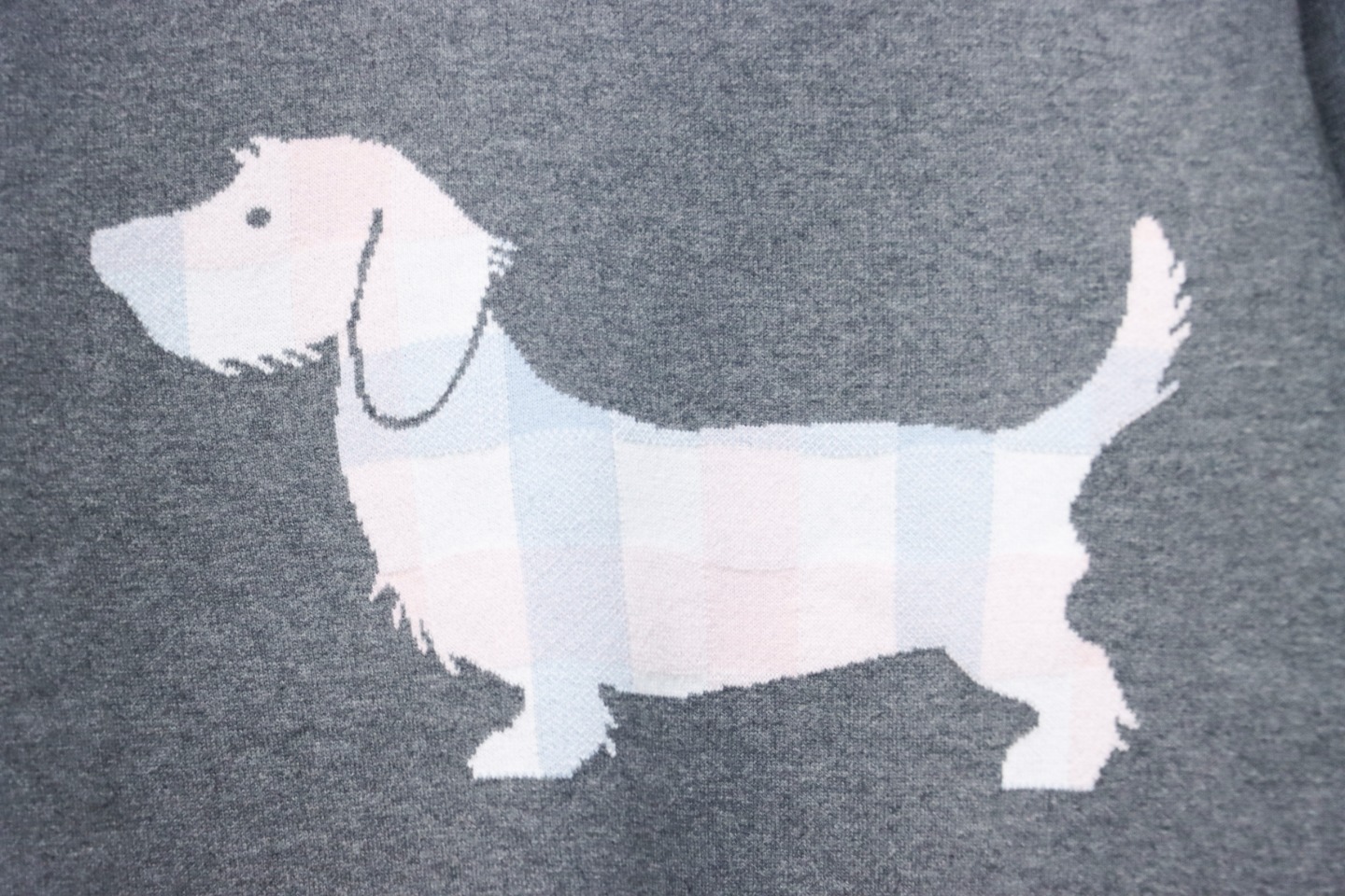 Thom Browne 20FW Tokyo Limited Edition Puppy Crew Neck Sweater Light Grey