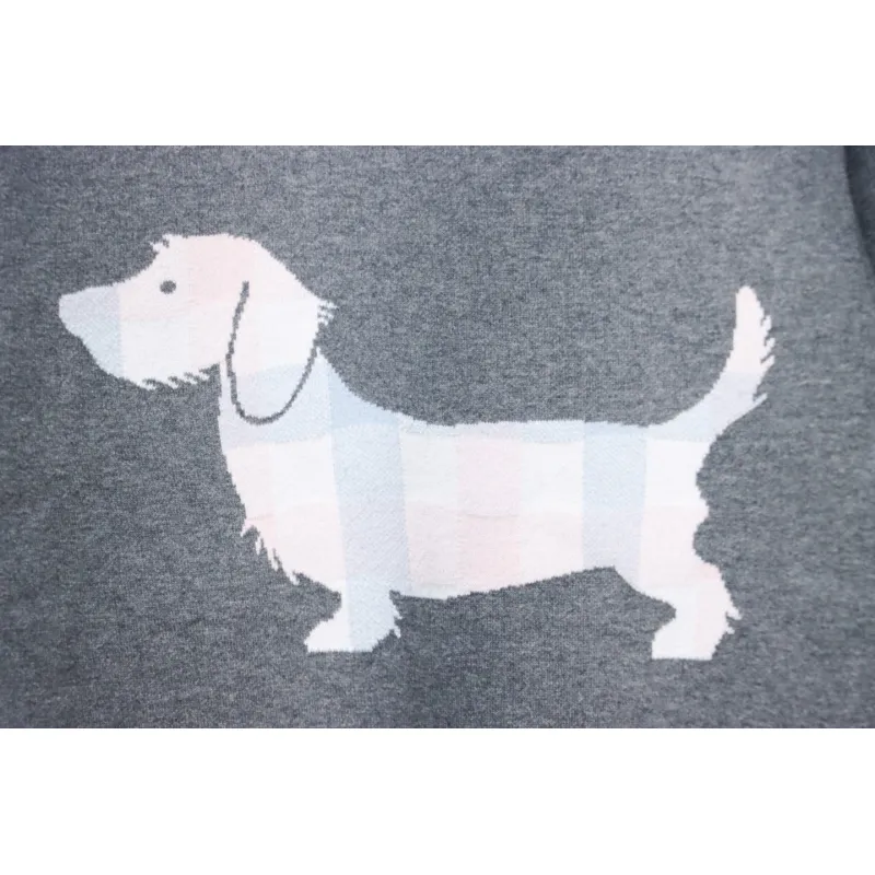 Thom Browne 20FW Tokyo Limited Edition Puppy Crew Neck Sweater Light Grey