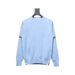 Thom Browne 21FW Double Sleeves Web Band Armband Crew Neck Sweater Blue