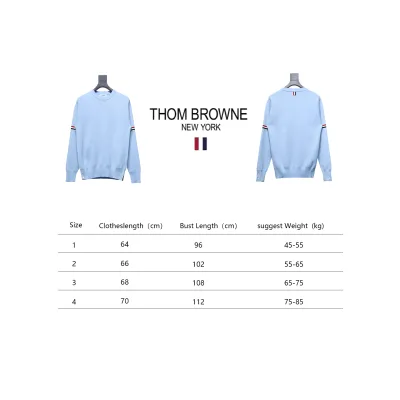 Thom Browne 21FW Double Sleeves Web Band Armband Crew Neck Sweater Blue 02