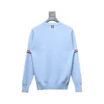 Thom Browne 21FW Double Sleeves Web Band Armband Crew Neck Sweater Blue