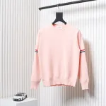 Thom Browne 21FW Double Sleeves Web Band Armband Crew Neck Sweater Pink
