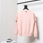 Thom Browne 21FW Double Sleeves Web Band Armband Crew Neck Sweater Pink