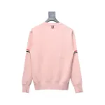 Thom Browne 21FW Double Sleeves Web Band Armband Crew Neck Sweater Pink