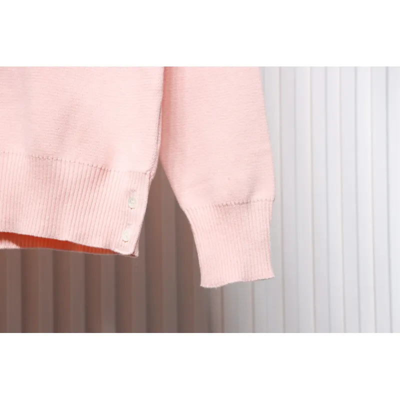 Thom Browne 21FW Double Sleeves Web Band Armband Crew Neck Sweater Pink