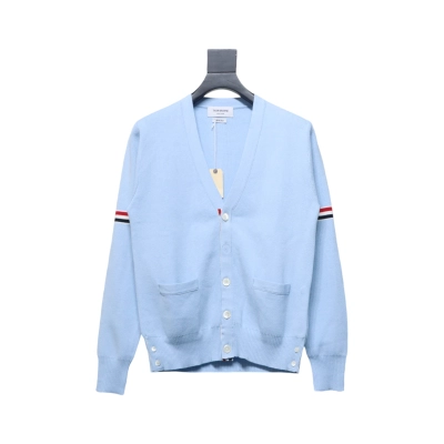 Thom Browne 21FW Double Sleeves Webbing Armband Cardigan Sweater 01